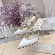Manolo Blahnik Lutara Crystal-Embellished 90mm Mules In White - 4