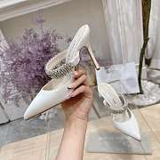 Manolo Blahnik Lutara Crystal-Embellished 90mm Mules In White - 3