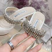 Manolo Blahnik Lutara Crystal-Embellished 90mm Mules In White - 2
