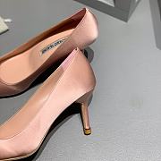 Manolo Blahnik Emerald Nude Hangisi Buckle Satin Pumps 10cm - 6