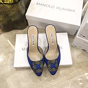 Manolo Blahnik Hangisimu mules in blue - 1