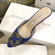 Manolo Blahnik Hangisimu mules in blue - 5