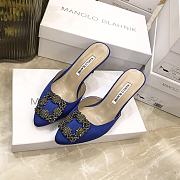 Manolo Blahnik Hangisimu mules in blue - 4