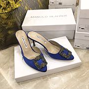Manolo Blahnik Hangisimu mules in blue - 3