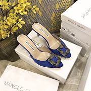 Manolo Blahnik Hangisimu mules in blue - 2