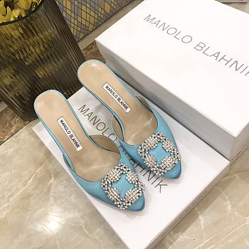 	 Manolo Blahnik Hangisimu mules in light blue
