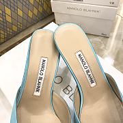 	 Manolo Blahnik Hangisimu mules in light blue - 2