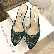 	 Manolo Blahnik Hangisimu mules in green - 6