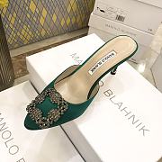 	 Manolo Blahnik Hangisimu mules in green - 4
