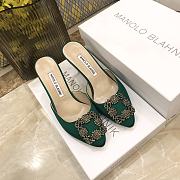	 Manolo Blahnik Hangisimu mules in green - 3