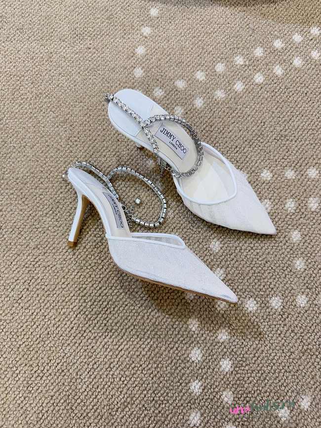 Jimmy Choo Stevie White Pumps - 1