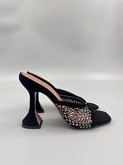 Amina Muaddi Lupita 95 suede-trimmed mesh mules in black  - 1