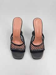 	 Amina Muaddi Black Leather Lupita Net Mules 95 - 2