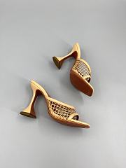 	 Amina Muaddi Yellow Leather Lupita Net Mules 95 - 6