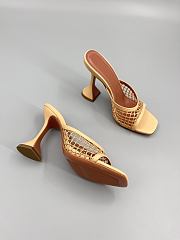	 Amina Muaddi Yellow Leather Lupita Net Mules 95 - 5