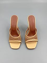 	 Amina Muaddi Yellow Leather Lupita Net Mules 95 - 4