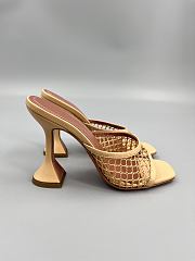 	 Amina Muaddi Yellow Leather Lupita Net Mules 95 - 3