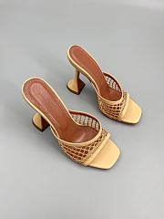 	 Amina Muaddi Yellow Leather Lupita Net Mules 95 - 2