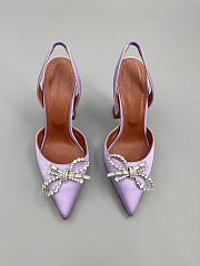 Amina Muaddi Purple Rosie Sling Heels 9.5cm - 1