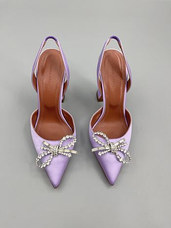 Amina Muaddi Purple Rosie Sling Heels 9.5cm