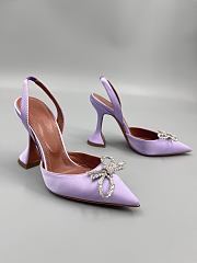 Amina Muaddi Purple Rosie Sling Heels 9.5cm - 5