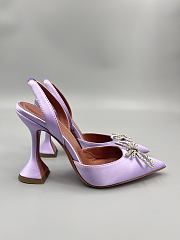 Amina Muaddi Purple Rosie Sling Heels 9.5cm - 4