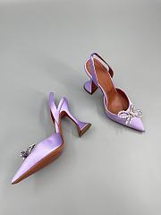 Amina Muaddi Purple Rosie Sling Heels 9.5cm - 3