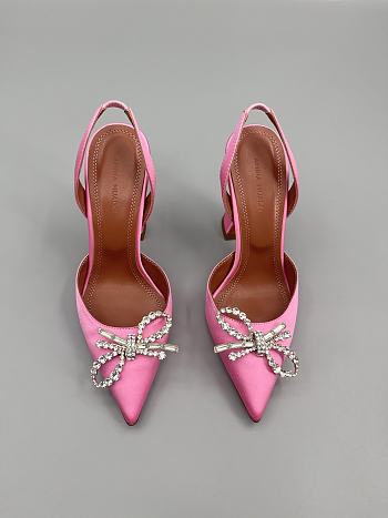 	 Amina Muaddi Pink Rosie Sling Heels 9.5cm