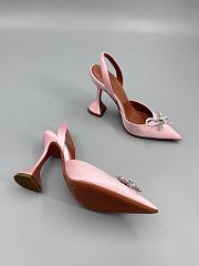 	 Amina Muaddi Light Pink Rosie Sling Heels 9.5cm - 6