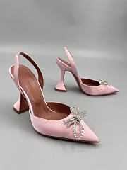 	 Amina Muaddi Light Pink Rosie Sling Heels 9.5cm - 5