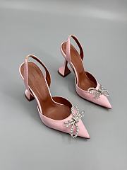 	 Amina Muaddi Light Pink Rosie Sling Heels 9.5cm - 3