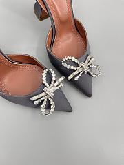 	 Amina Muaddi Grey Rosie Sling Heels 9.5cm - 6