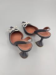 	 Amina Muaddi Grey Rosie Sling Heels 9.5cm - 3
