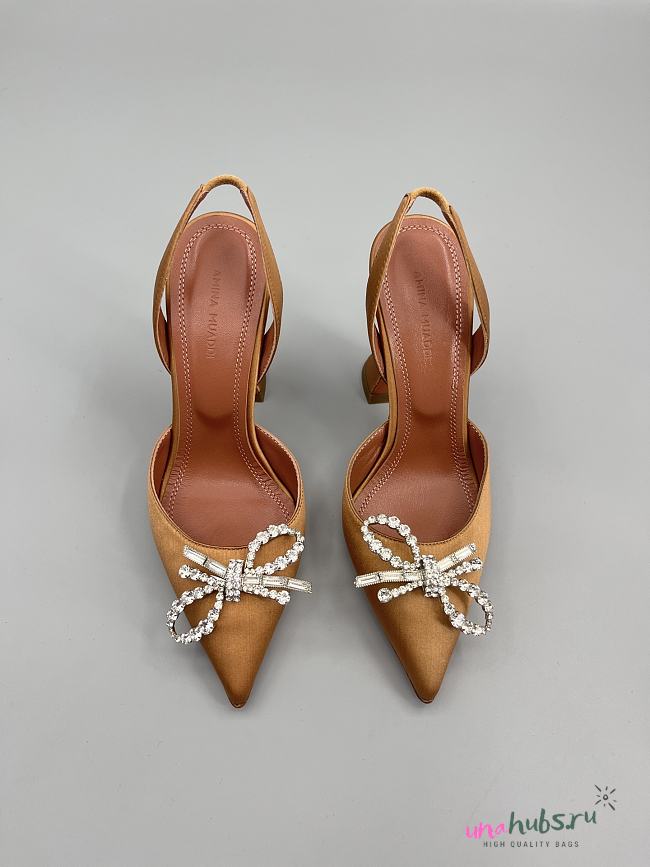 	 Amina Muaddi Caramel Rosie Sling Heels 9.5cm - 1