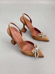	 Amina Muaddi Caramel Rosie Sling Heels 9.5cm - 5