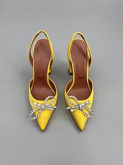 	 Amina Muaddi Yellow Rosie Sling Heels 9.5cm - 1