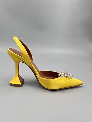	 Amina Muaddi Yellow Rosie Sling Heels 9.5cm - 6