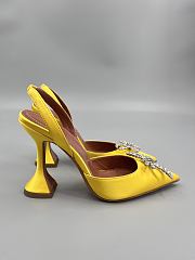 	 Amina Muaddi Yellow Rosie Sling Heels 9.5cm - 5