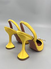 	 Amina Muaddi Yellow Rosie Sling Heels 9.5cm - 3