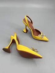 	 Amina Muaddi Yellow Rosie Sling Heels 9.5cm - 2