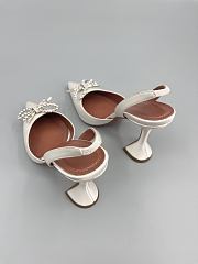 	 Amina Muaddi White Rosie Sling Heels 9.5cm - 2