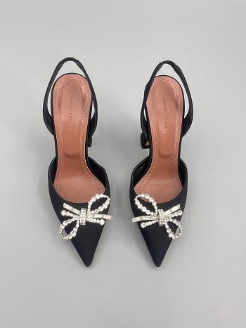 	 Amina Muaddi Black Rosie Sling Heels 9.5cm