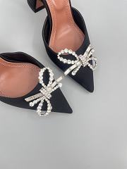 	 Amina Muaddi Black Rosie Sling Heels 9.5cm - 6