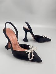 	 Amina Muaddi Black Rosie Sling Heels 9.5cm - 5