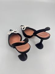 	 Amina Muaddi Black Rosie Sling Heels 9.5cm - 4