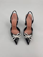 	 Amina Muaddi Patent Black Rosie Sling Heels 9.5cm - 1