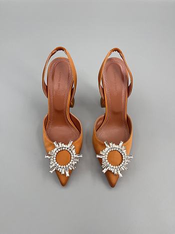 Amina Muaddi Begum Sling Pumps In Caramel Color 9.5cm