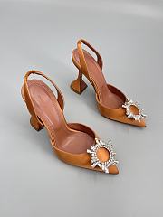 Amina Muaddi Begum Sling Pumps In Caramel Color 9.5cm - 3