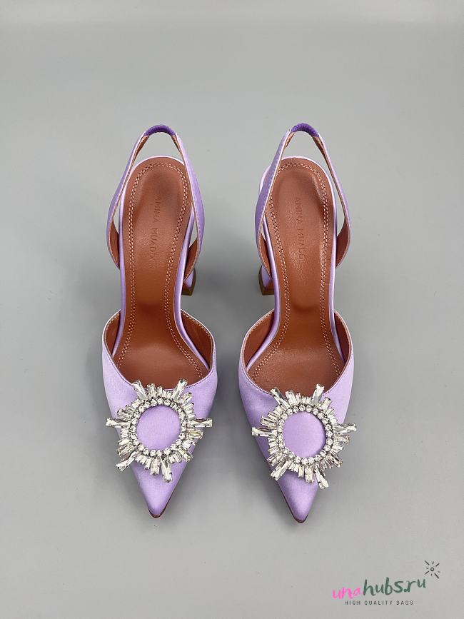 	 Amina Muaddi Begum Sling Pumps In Purple Color 9.5cm - 1