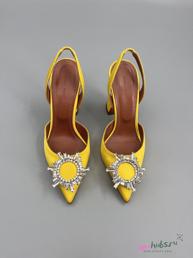 	 Amina Muaddi Begum Sling Pumps In Yellow Color 9.5cm - 1